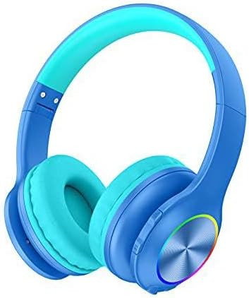 Bluetooth Kids Headphones Fit for Aged 3-21, Colorful LED Lights Comfort Wireless Headphones with... | Amazon (US)