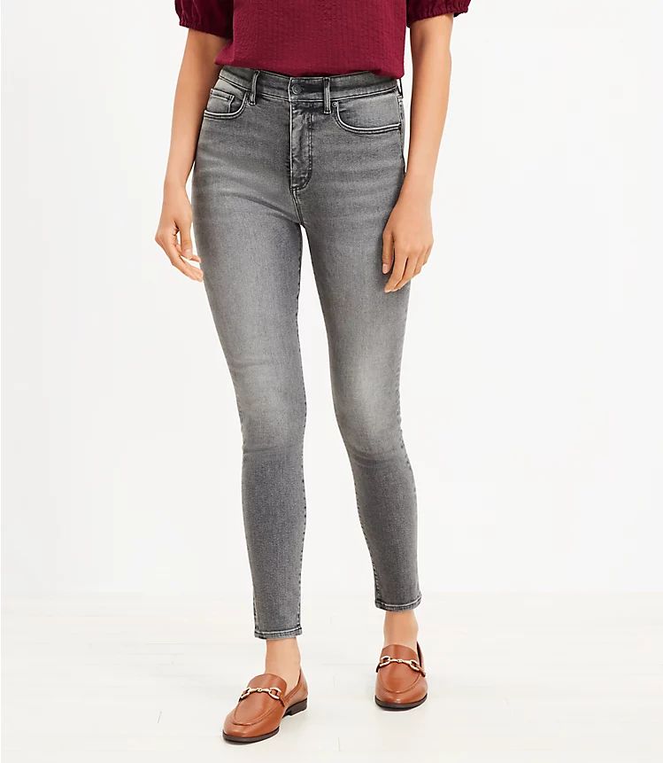 High Rise Sculpt Jeggings in Light Grey Wash | LOFT