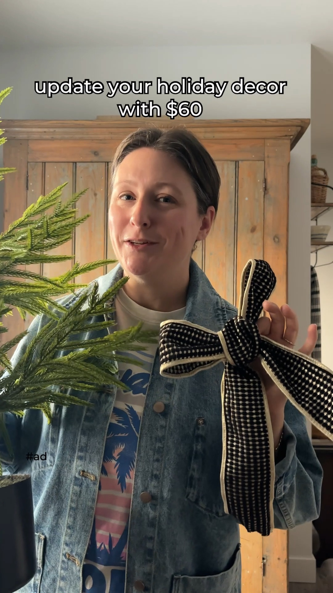 #ad Here’s how I update my holiday and Christmas decor for $60. 🎄 Everything you see here is from @loweshomeimprovement and is on sale right now for their Black Friday Buildup. I got this 2-ft potted faux Norfolk pine tree and some luxury ribbon to complement some of the Christmas decorations that I already have. 👏🏻

If you’re decorating on a budget this holiday season, you can absolutely have it all!  I found wifi bluetooth Christmas lights, modern organic sconces under $60, a capiz tree topper, a faux Norfolk pine tree, pre-lit flocked and bare Christmas trees that look super real, and so much more. 

#lowespartner #Christmas2024 #sale

#LTKWatchNow #LTKHoliday #LTKSaleAlert