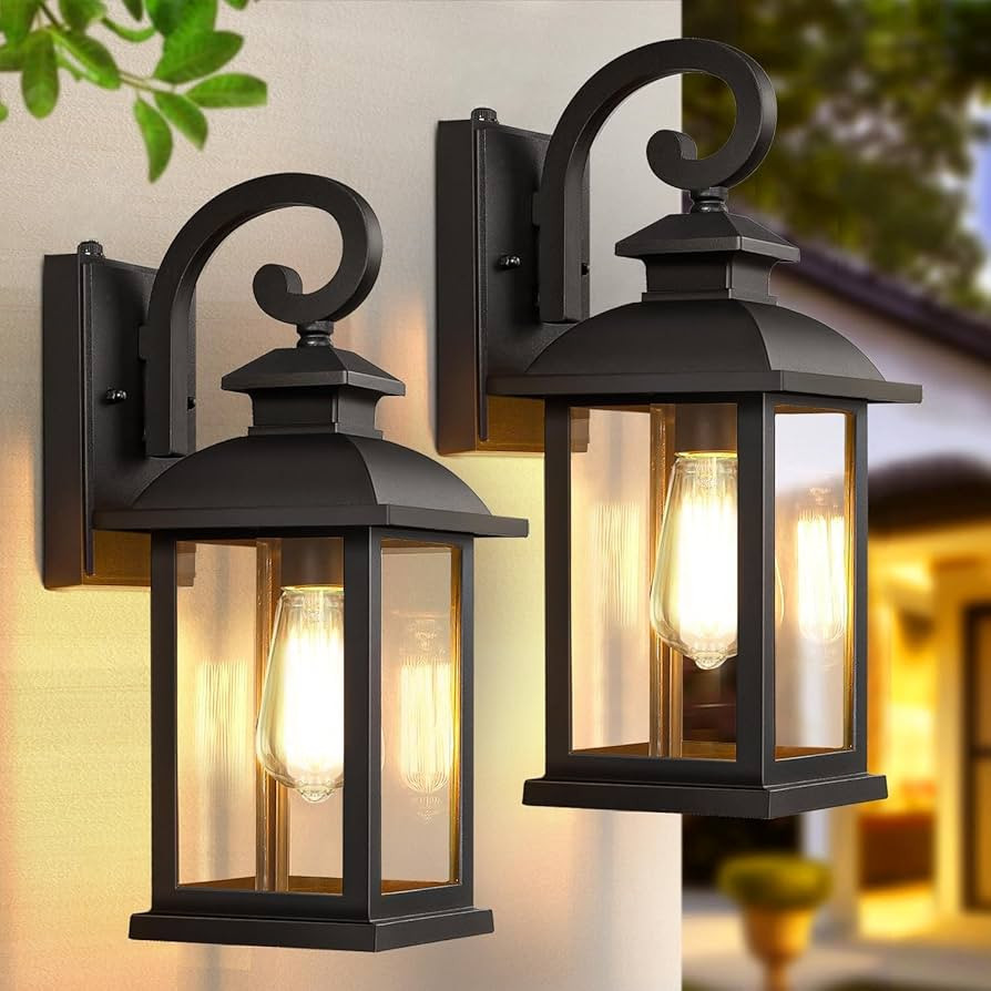 Dusk to Dawn Outdoor Wall Lights Fixtures 2Packs, 15" Waterproof Exterior Front Porch Lights Outd... | Amazon (US)