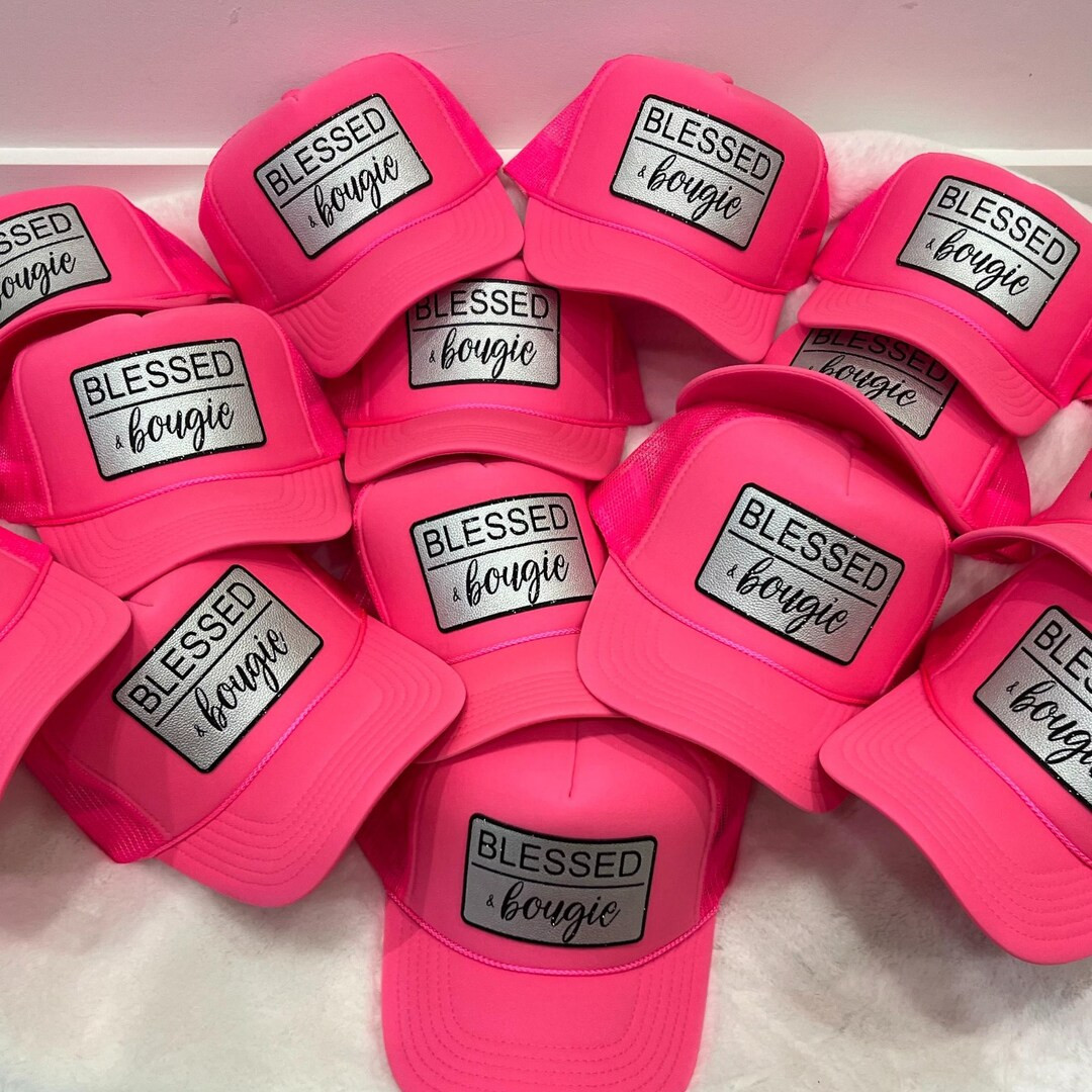 Trucker Hat Metallic Leather Patch Glittery Imprint Customizable Hat Beach Hat Bachelorette Party... | Etsy (US)