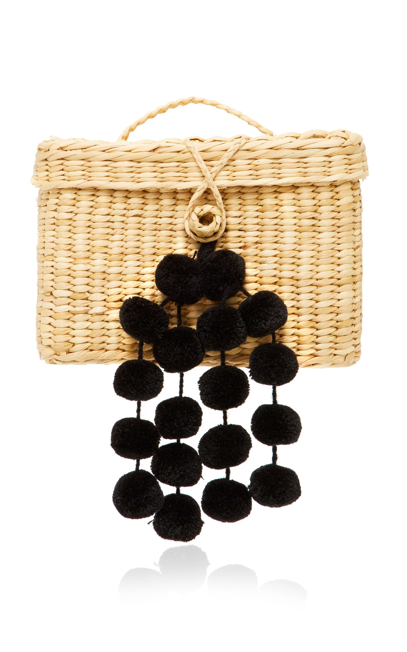 Nannacay Baby Roge Pom Pom-Embellished Woven Raffia Tote | Moda Operandi Global