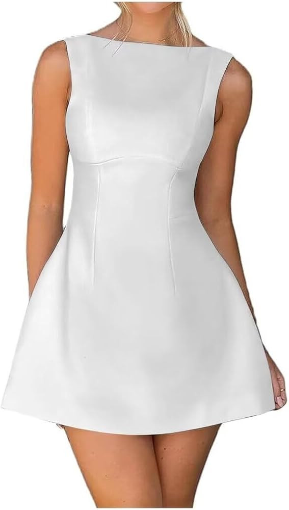 Short Satin Homecoming Dresses for Teens Mock Neck Mini Cocktail Dress 2025 Women's A Line Gradua... | Amazon (US)