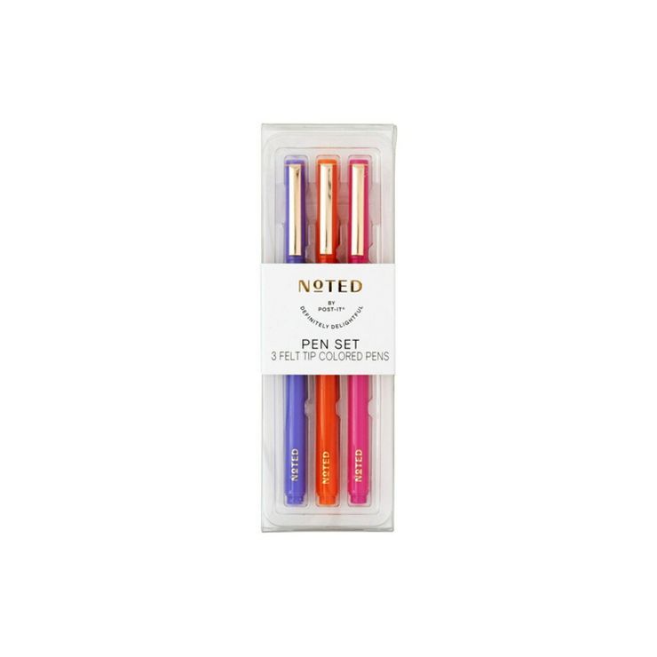 Post-it 3pk Ballpoint Pens Orange/Pink/Purple | Target