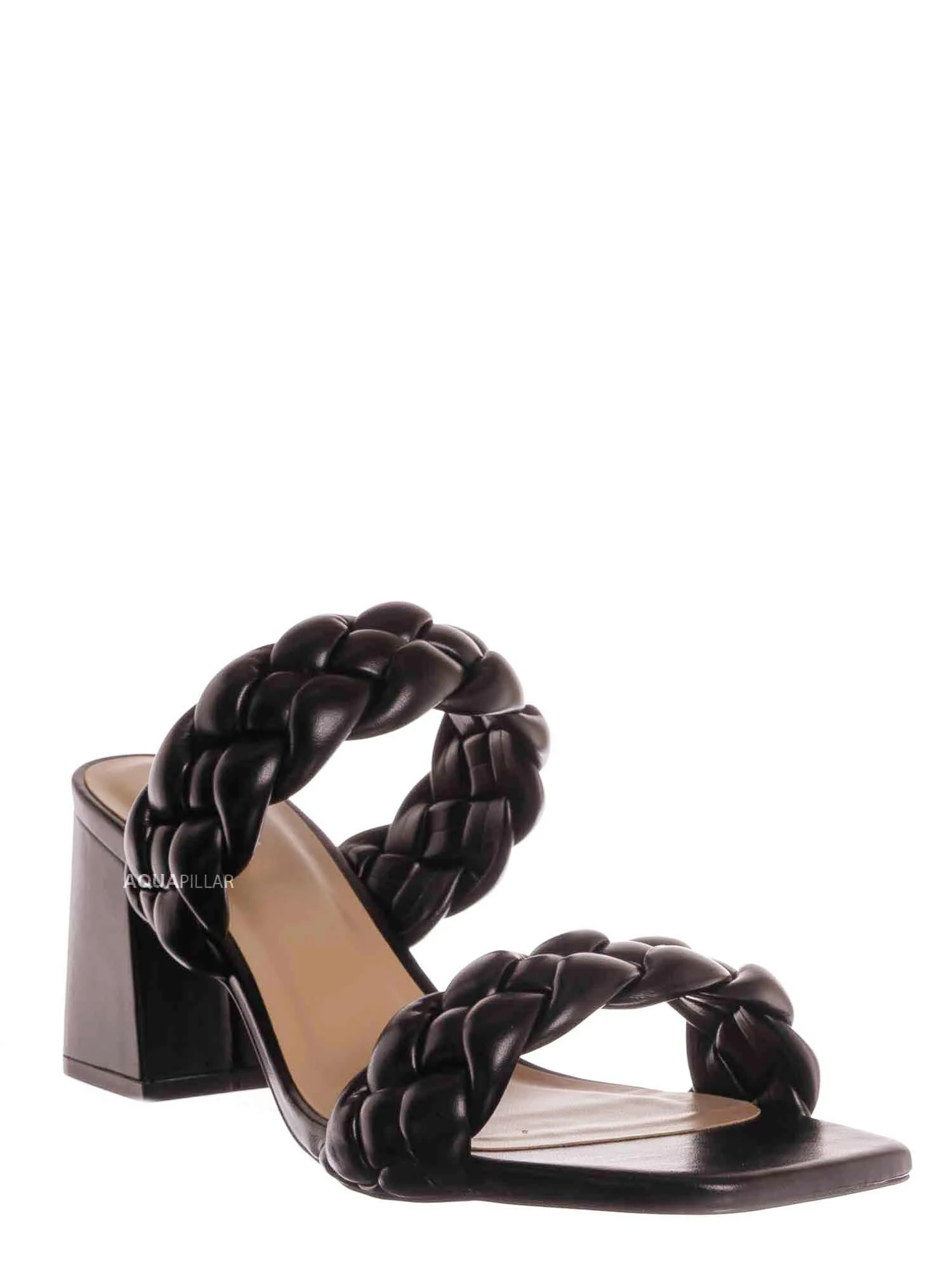 Block Heel Braided Mule, Women Puffy Slide Sandal | Walmart (US)