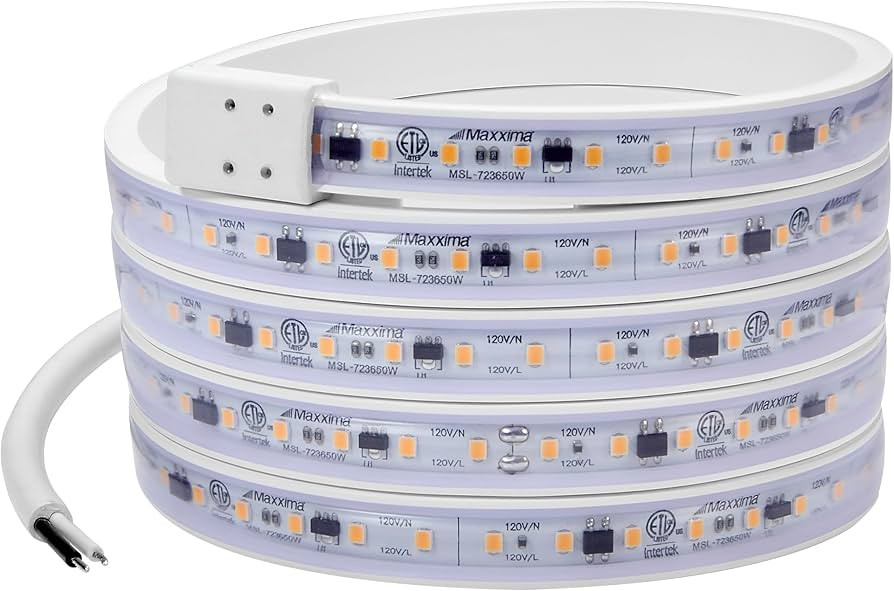 Maxxima 72 in. Hardwired LED Under Cabinet Strip Light, 2760 Lumens, 3000K Warm White, Kitchen an... | Amazon (US)