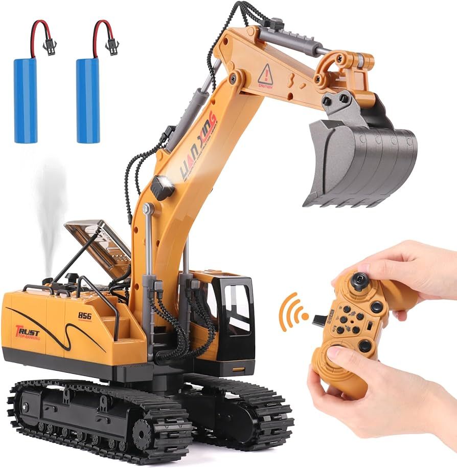 NEXBOX Toys for Age 4 5 6 7 8 Year Old Boys - Remote Control Excavator with Spray, for Kids, RC D... | Amazon (US)