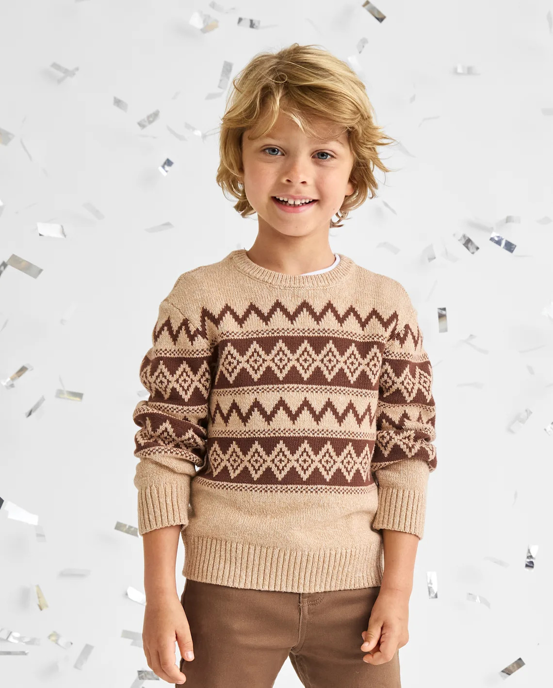 Baby And Toddler Boys Fairisle Sweater - brown | The Children's Place