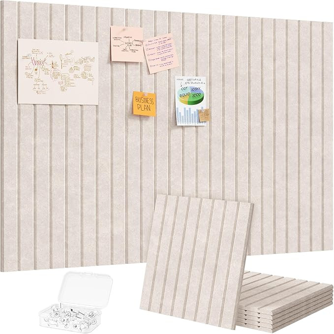 Lifewit Felt Slatted Bulletin Board with Self-Adhesive, 36"x 24"-6 Pack Cork Board Alternative, P... | Amazon (US)
