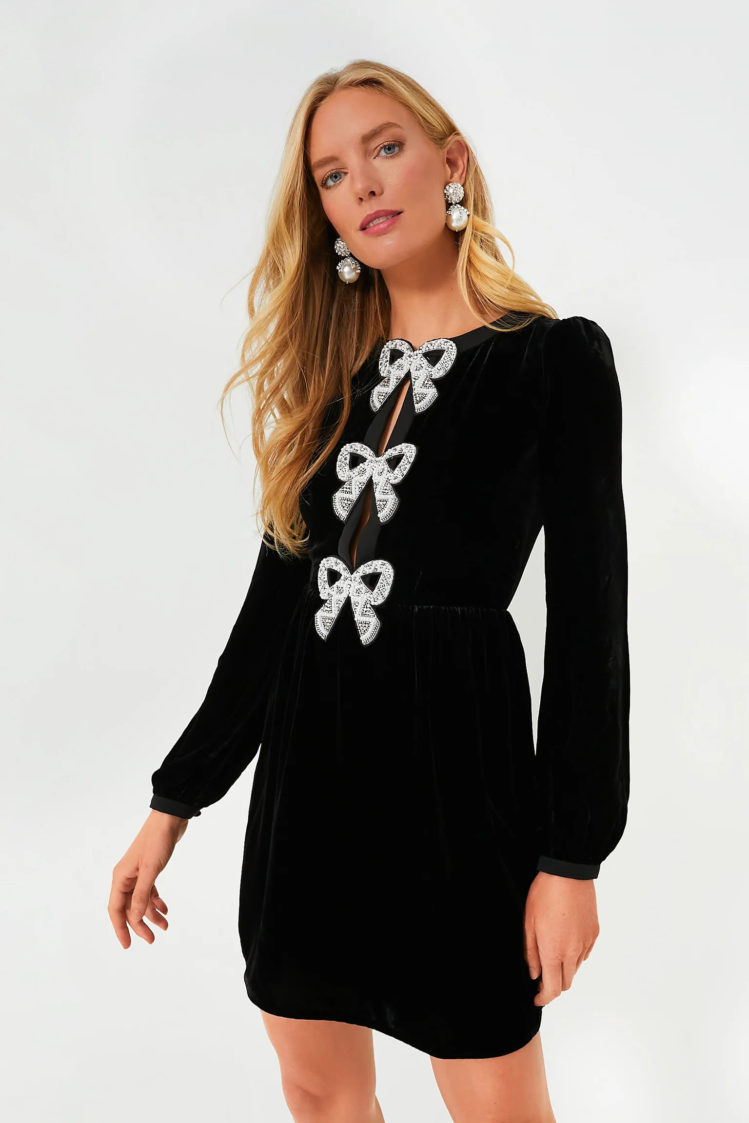 Black Camille Bows Mini Dress | Tuckernuck (US)