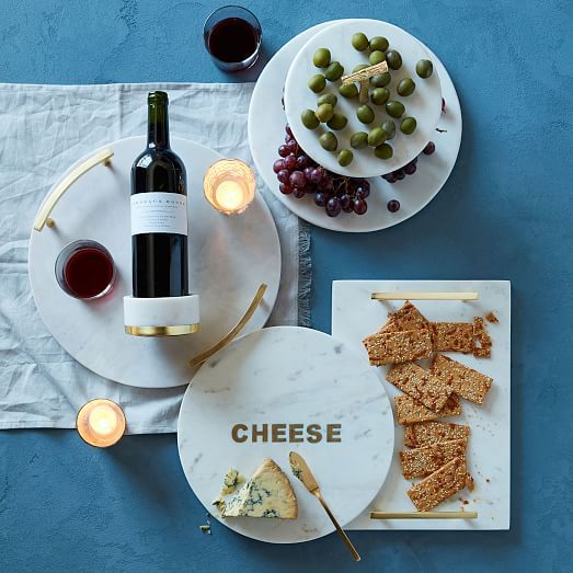 Marble & Brass Round Charcuterie Board | West Elm (US)