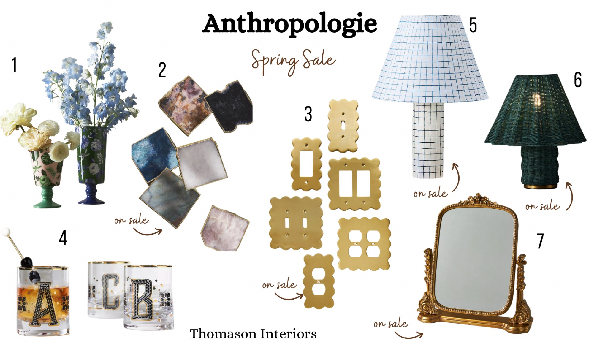 Anthropologie is having a sale. If you can’t afford to buy a special piece of furniture from there, try a cute decorative item. People love the large primrose mirror but you can also buy it in the small vanity size. Lamps, outlet covers, coasters, cocktail glasses, spring vases. 

#LTKGiftGuide #LTKFind #LTKhome