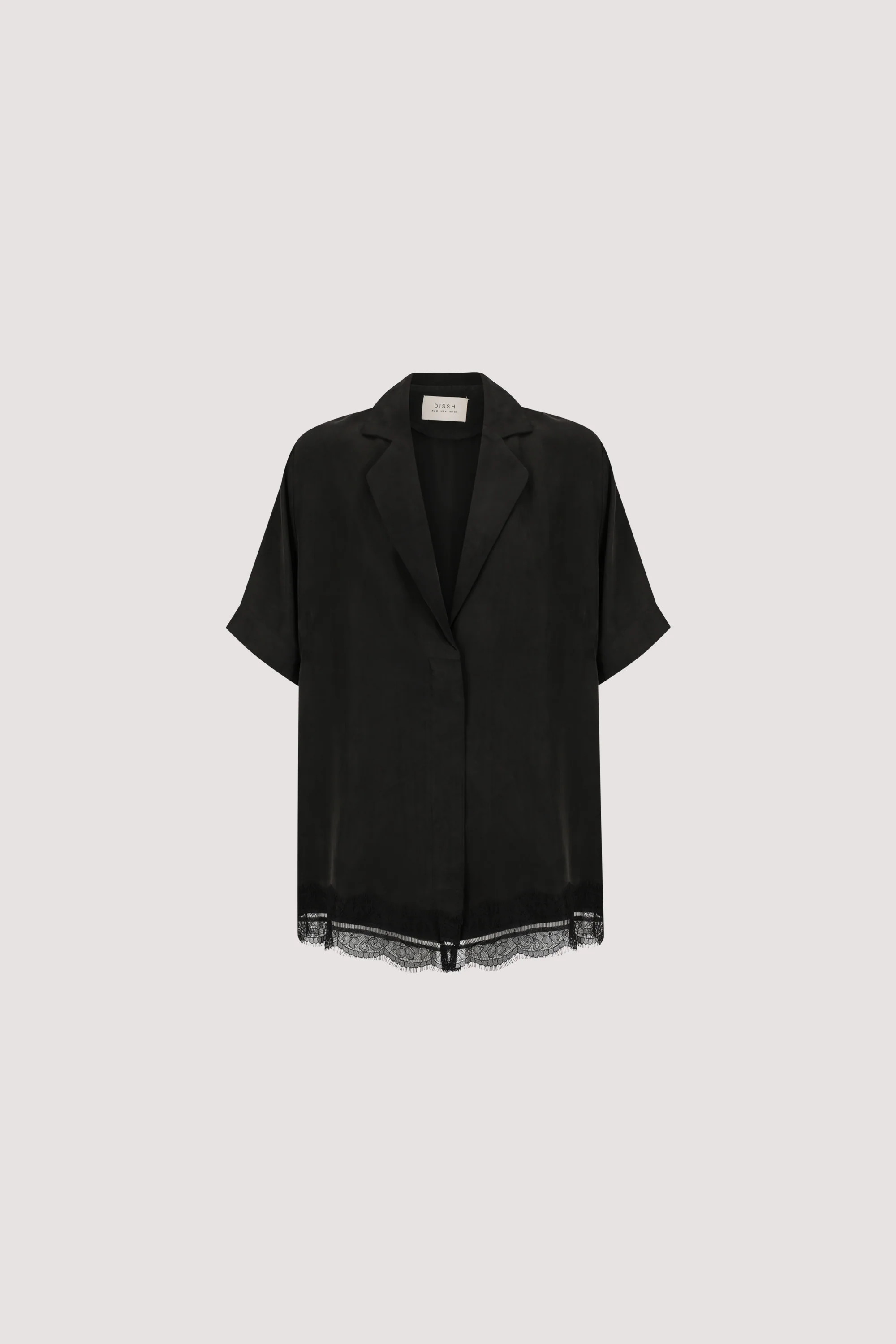 ANDREA BLACK CUPRO LACE SHIRT | DISSH