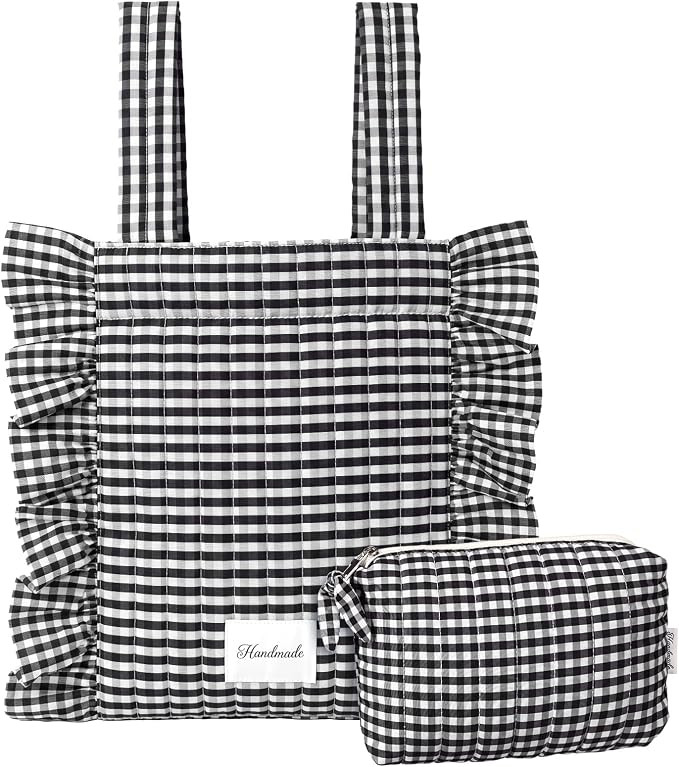 Abbylike Plaid Stroller Bag with Detachable Handle Drawstring Pocket Includes Mini Pouch Universa... | Amazon (US)