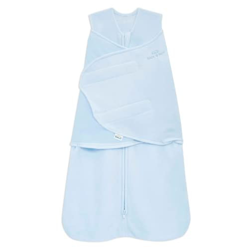 HALO Micro-Fleece Sleepsack Swaddle, 3-Way Adjustable Swaddle Blanket, TOG 3.0, Baby Blue, Preemie | Amazon (US)