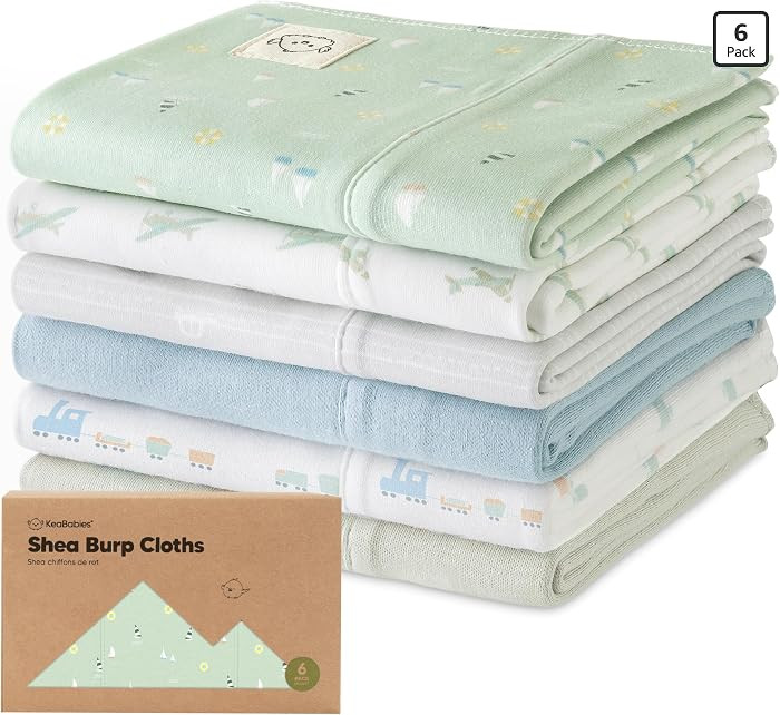 Organic Burp Cloths Baby Boy, Girl, 6-Pack Large Burping Cloths (Vessels) | Amazon (US)