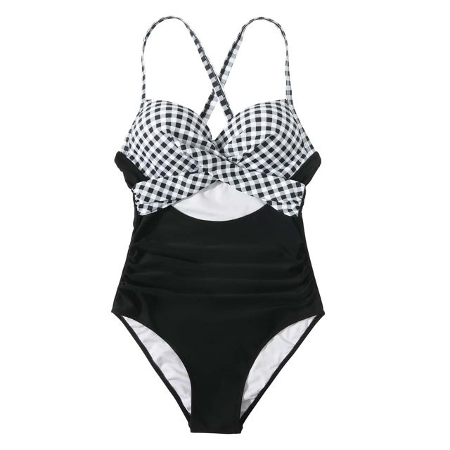 Women Wrap Push Up One-Piece Swimsuit Bathing Suit Swimwear High Waist Monokini - Walmart.com | Walmart (US)