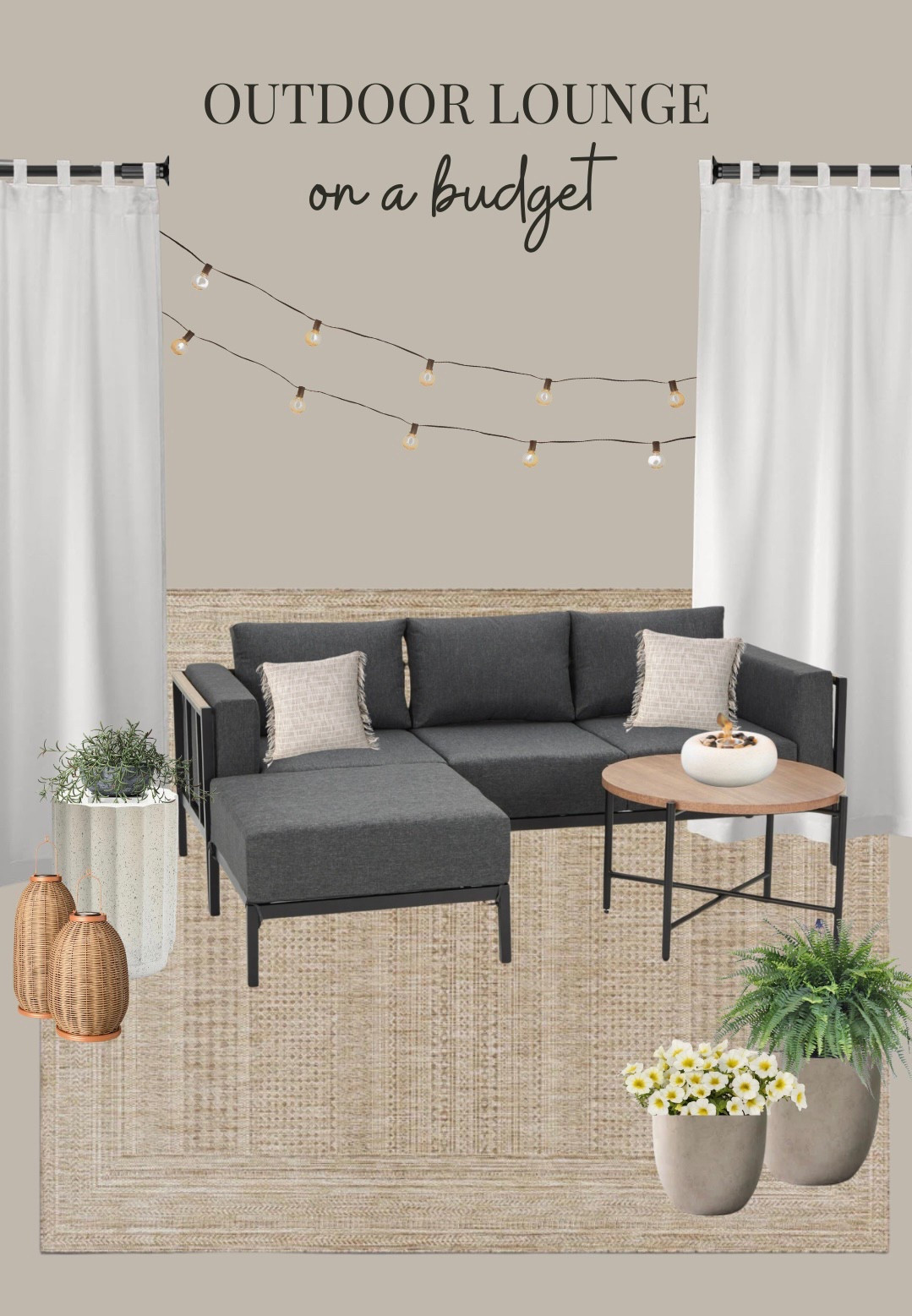 I just bought this stunning outdoor sectional sofa and table set from Walmart for less than $350 and am FLOORED by the quality. The cushions are over half a foot thick and so comfortable to sit on. I paired it with everything you see here and am thrilled with our new outdoor space. ☀️

#LTKHome #LTKSeasonal