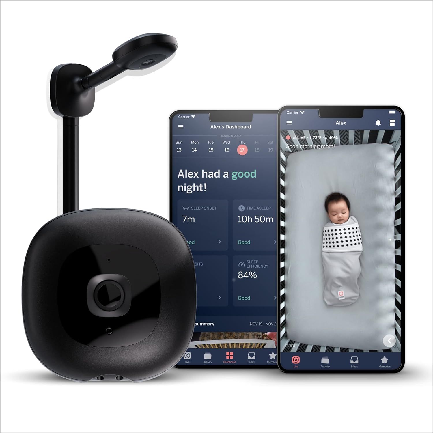 Nanit Pro Smart Baby Monitor & Wall Mount - 1080p Secure Wi-Fi Video Camera, Sensor-Free Sleep & ... | Amazon (US)