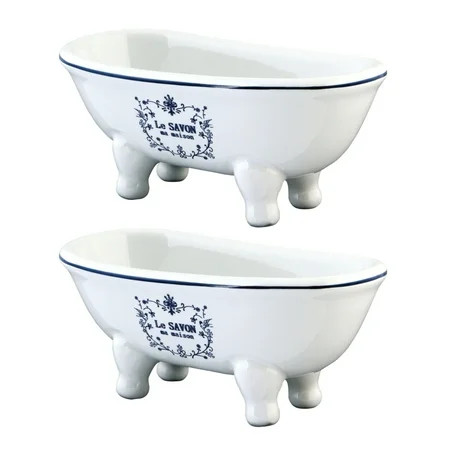 Kingston Brass BATUBDSWD 5-11/16-Inch Miniature Ceramic Double-Ended Bathtub (2-Pieces) White | Walmart (US)