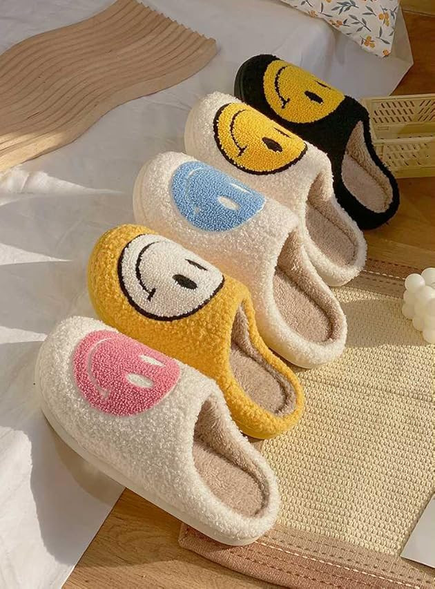 Retro Fuzzy Face Slippers for Women Men, Retro Soft Fluffy Warm Home Non-Slip Couple Style Casual... | Amazon (US)
