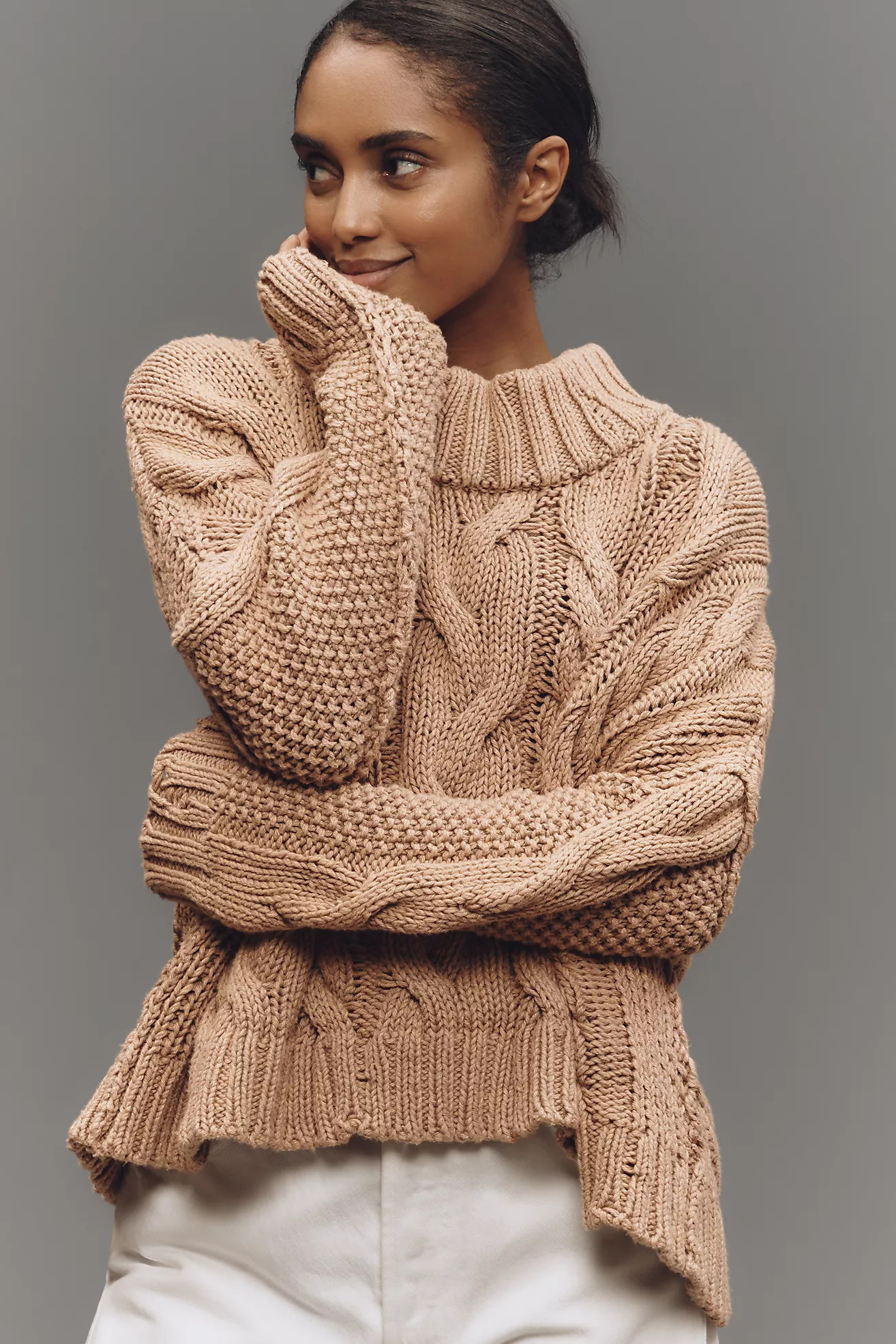 Pilcro Cable-Knit Pullover Sweater | Anthropologie (US)