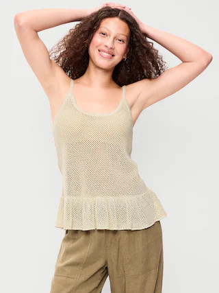 Metallic Peplum Tank Top | Old Navy (US)