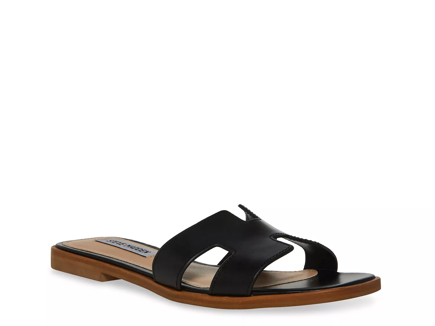 Steve Madden Hadyn Sandal | Women's | Black Leather | Size 8 | Sandals | DSW
