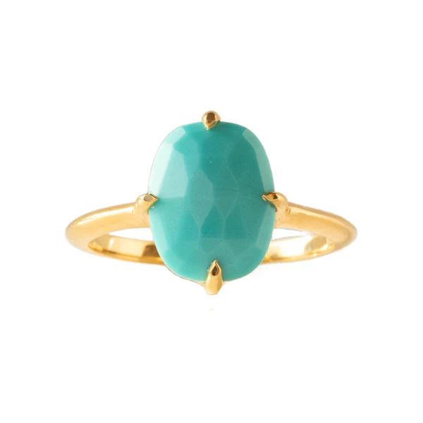 KIND OVAL RING - TURQUOISE & GOLD | So Pretty Cara Cotter