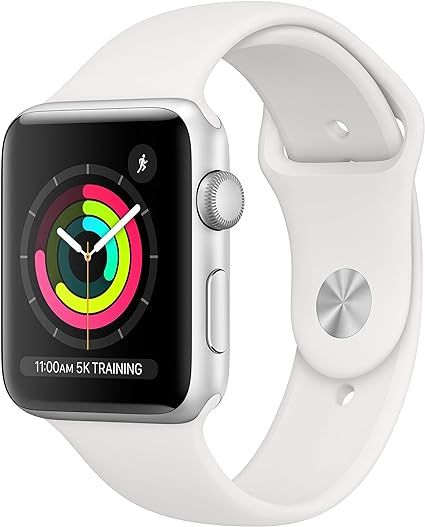 Apple Watch Series 3 (GPS, 42mm) - Silver Aluminium Case with White Sport Band | Amazon (US)