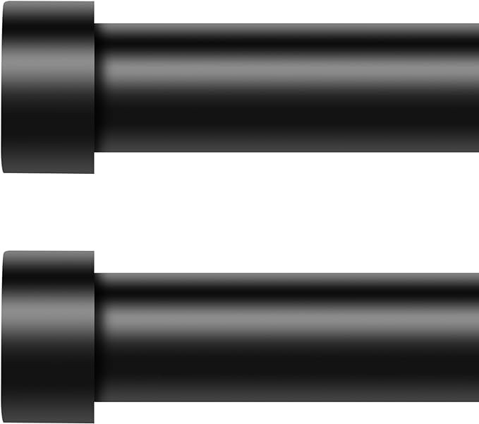 2 Pack Curtain Rods for Windows 18 to 42 Inch(1.5-3.5 Feet),Black 1'' Diameter Drapery Rods with ... | Amazon (US)