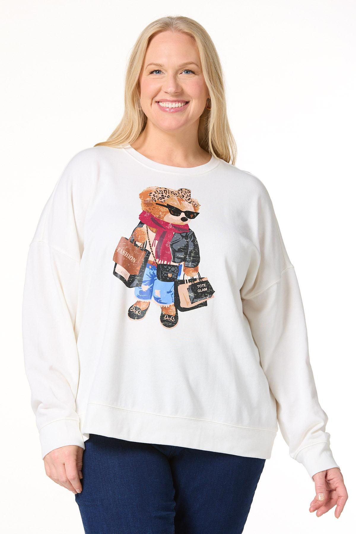 Plus Size Classic Diva Bear Sweatshirt | Cato Fashions