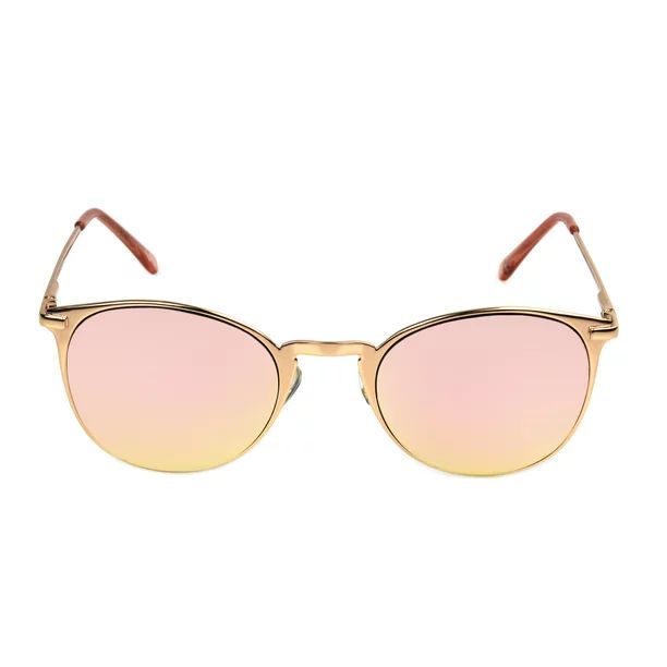Foster Grant Women's Rose Gold Mirrored Round Sunglasses L05 | Walmart (US)