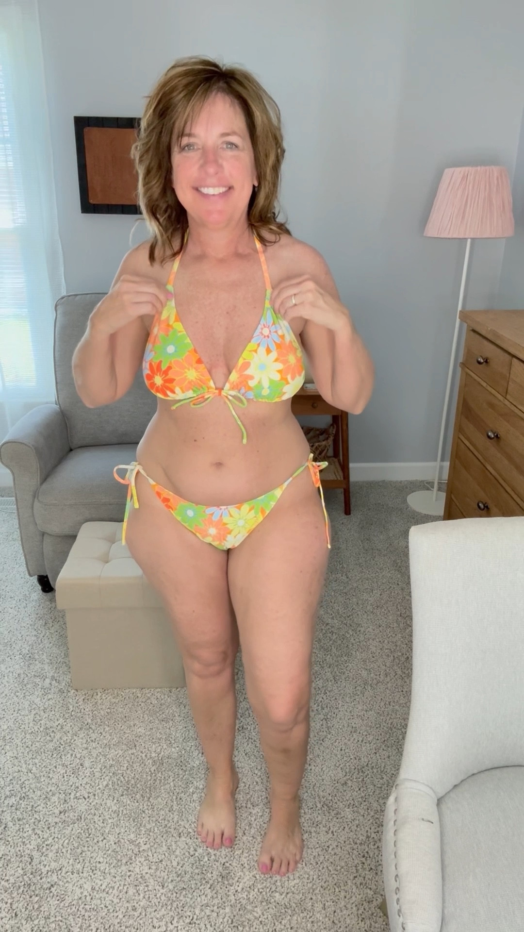 I bought this to wear in the backyard - so it’s my backyard bikini, my skintini - the one that shoes a lot of skin for the hubs!  They have 3 other colors!  From Target!  On sale now!  Very affordable!  I’m 50 and have the extra menopause weight but it’s OK, my husband loves me just the way I am and I know yours does too!  I’m wearing a Large top and a Large bottom.  

#LTKSwim #LTKSaleAlert #LTKOver40