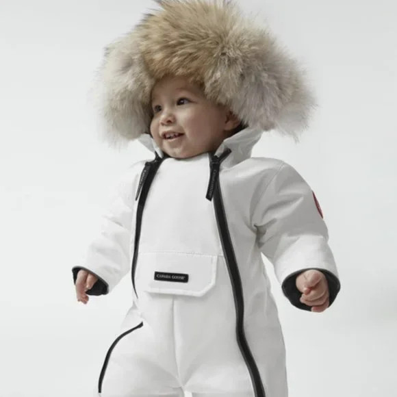 NWT 0-3 Mo Canada Goose Fur Trimmed  Baby Lamb Snowsuit | Poshmark