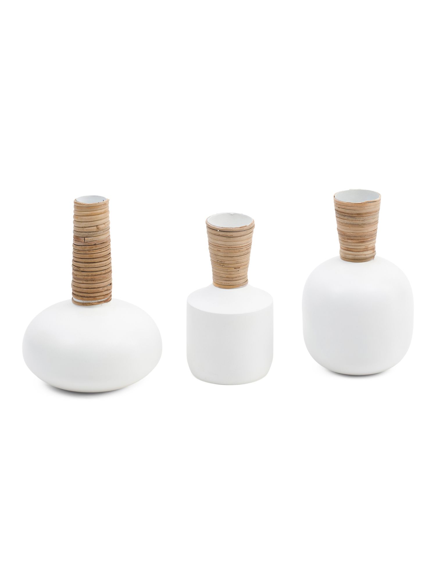 Set Of 3 Elke Vases With Rattan Detail | TJ Maxx