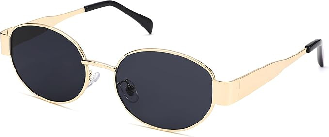 NULOOQ Retro Oval Sunglasses for Women Men – Trendy Vintage Designer Sun Glasses Fashion Shades... | Amazon (US)