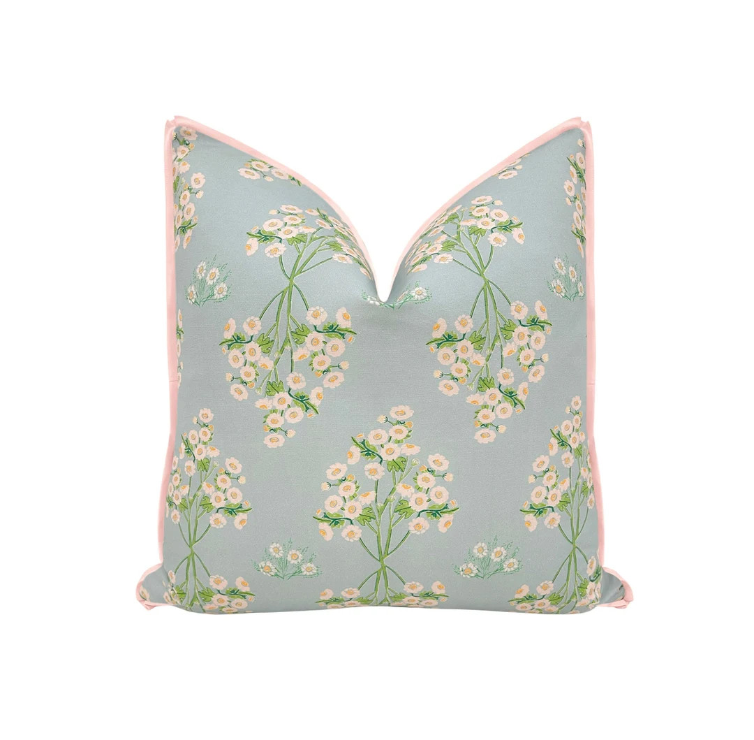 Lulie Wallace : Suzanna With Butterfly Flange Pillow COVER ONLY Floral Print Botanical Print Flan... | Etsy (US)