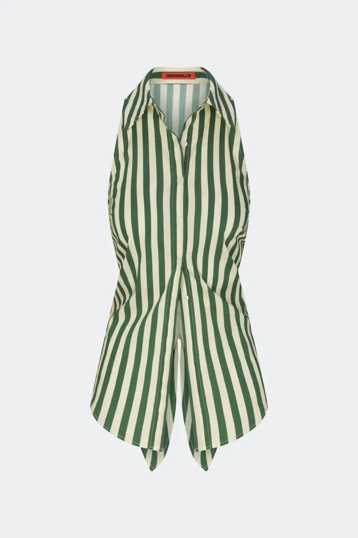 SIMONMILLER Loch Sleeveless Poplin Tie Back Button Up Shirt | Nordstrom | Nordstrom
