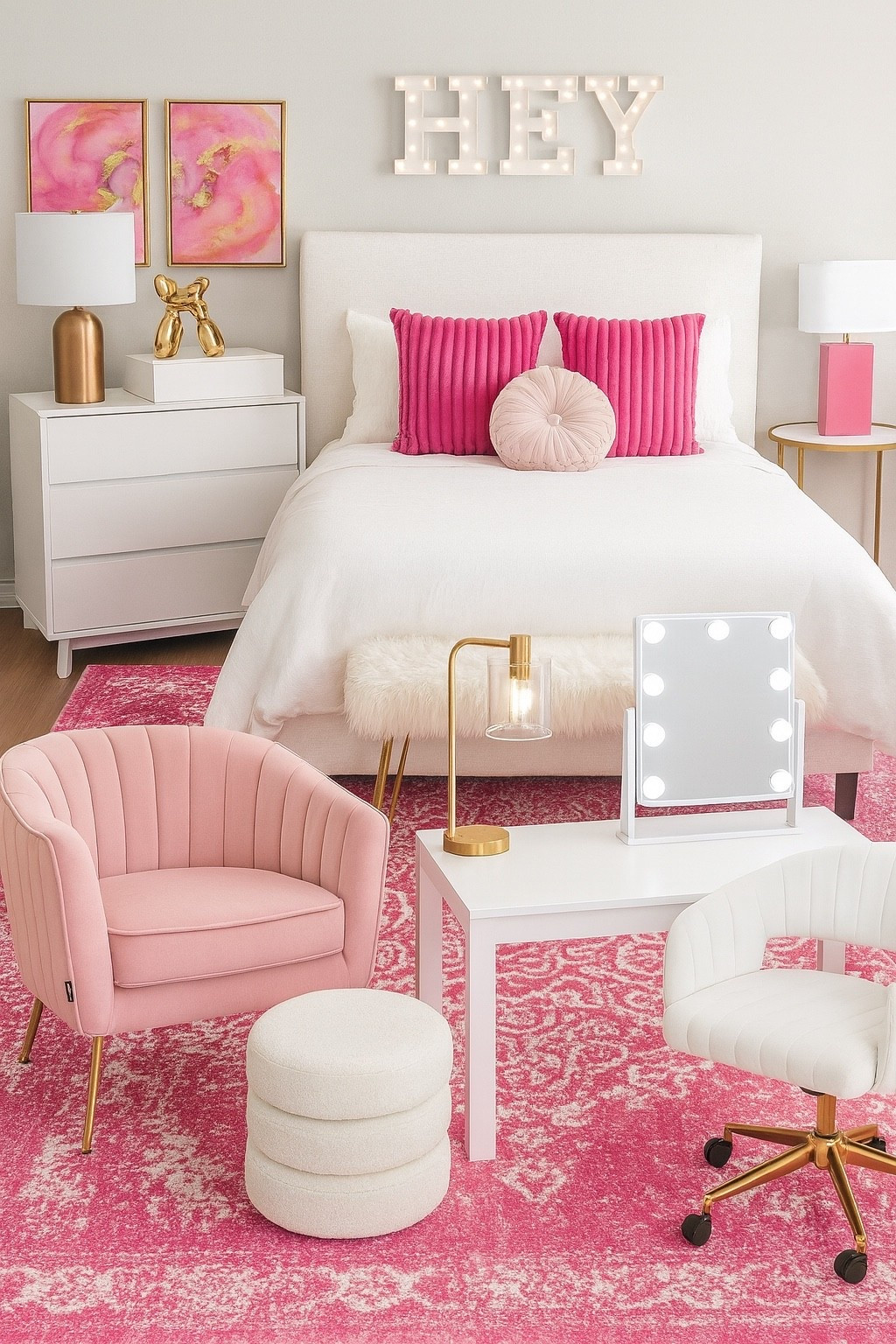 Pink Teenage Girl Bedroom, Preppy Hot Pink Decor, Pink & Gold Bedroom Mood Board/Design Inspiration, College Girl Dorm Decor, College Essentials, Teen Girl Bedroom Makeover, Dorm Finds, Amazon dorm, back to college shopping

#LTKHome