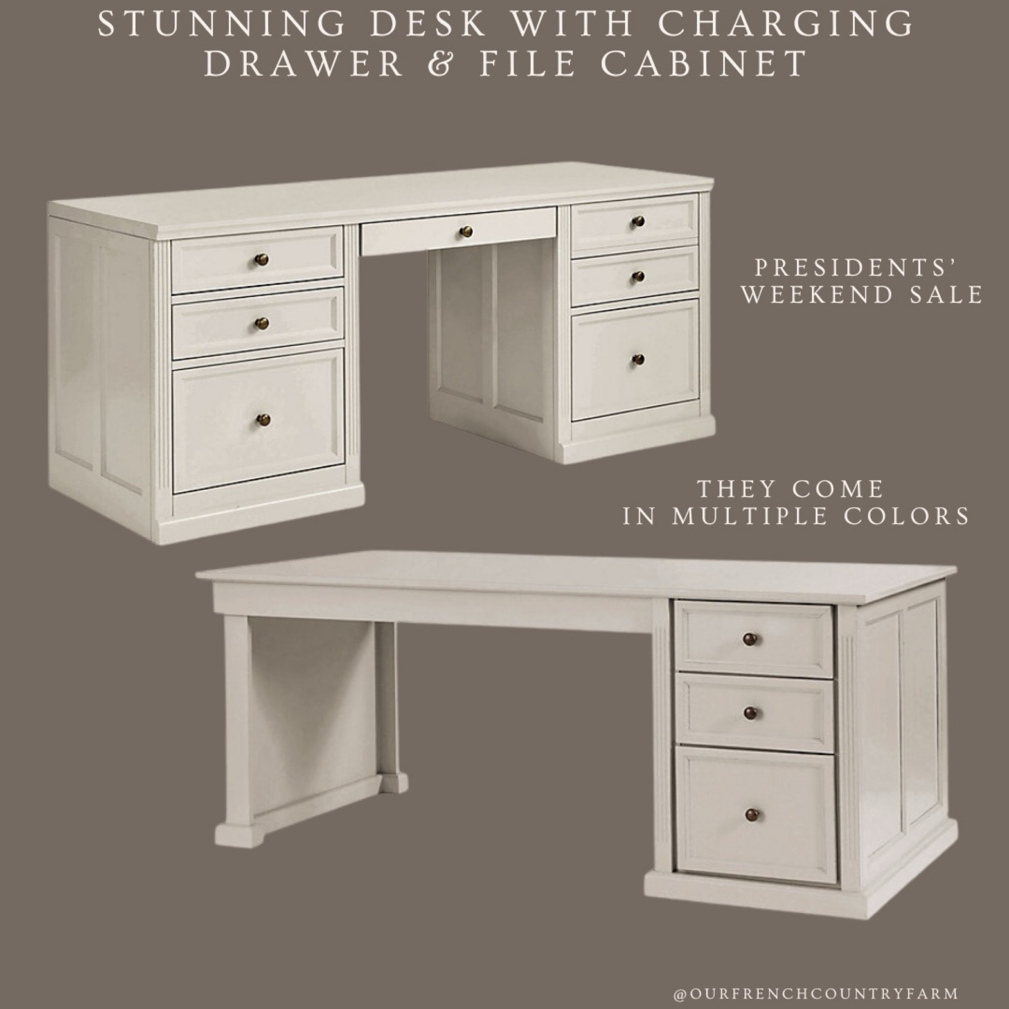 I have searched so long for the right desk!  I think I’m purchasing this weekend!  Top one is in my cart!  Love that it’s large, but not deep.  And it has a charging drawer & file cabinets!  Comes in four colors!

#LTKHome #LTKFamily #LTKSaleAlert