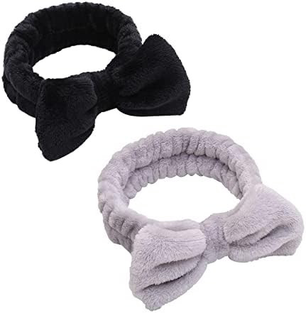 2 Pack Spa Headband, AiMHariacc Facial Makeup Bow Head band for Women Girls Washing Face Skincare... | Amazon (US)