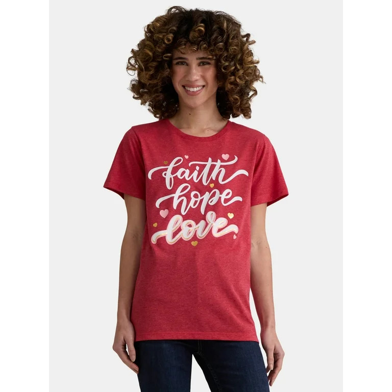 Valentine’s Day Women's Graphic Tee from Way to Celebrate, Sizes S-XXXL | Walmart (US)