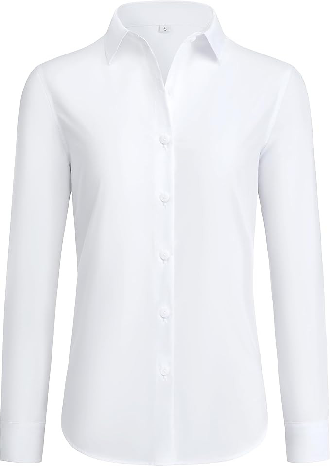 siliteelon Button Down Shirts for Women Wrinkle Free Dress Shirts Long Sleeve Shirts Formal Work ... | Amazon (US)