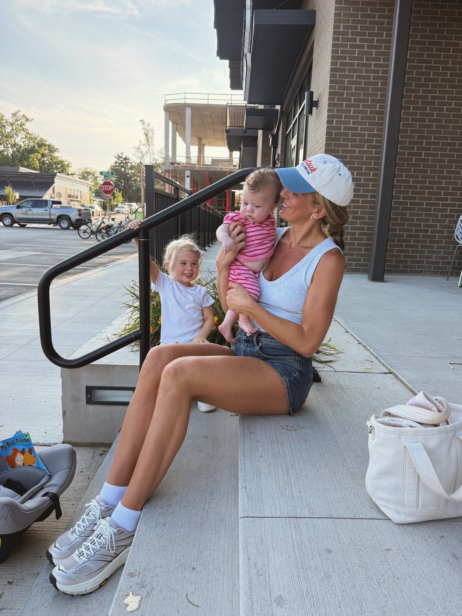 Farmers market run with the family! My outfit is so simple, but it was very comfy. My tank is brow, free and comes with padding and a shelf bra. I’m wearing my true size size medium. My shorts are a staple in my closet for the past five years. I am wearing my true size size 27 ￼

#LTKmomlife #LTKootd #LTKTall