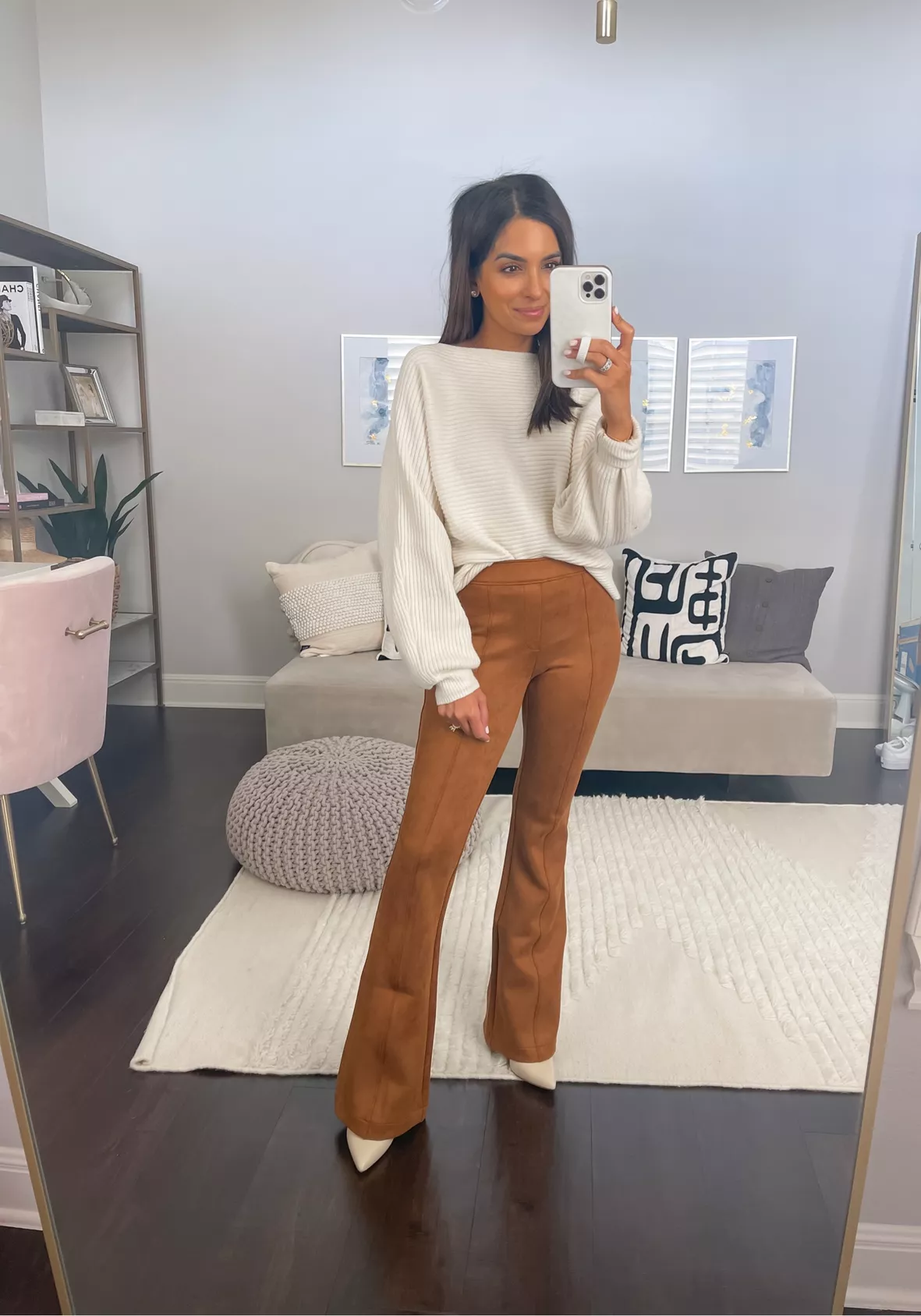 Faux Suede Flare Pants curated on LTK