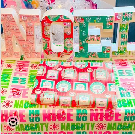 I used wrapping paper for the background of my marquee letters. You could change it up every year! 

#LTKwedding #LTKparties #LTKGiftGuide