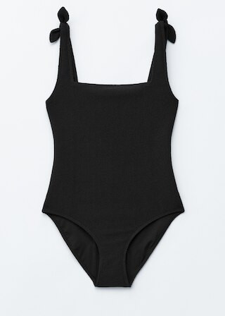 Textured Bow Tie Swimsuit - Black - & Other Stories US | & Other Stories - US