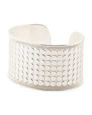 Made In India Sterling Silver Plated Pebble Cuff Bracelet | TJ Maxx