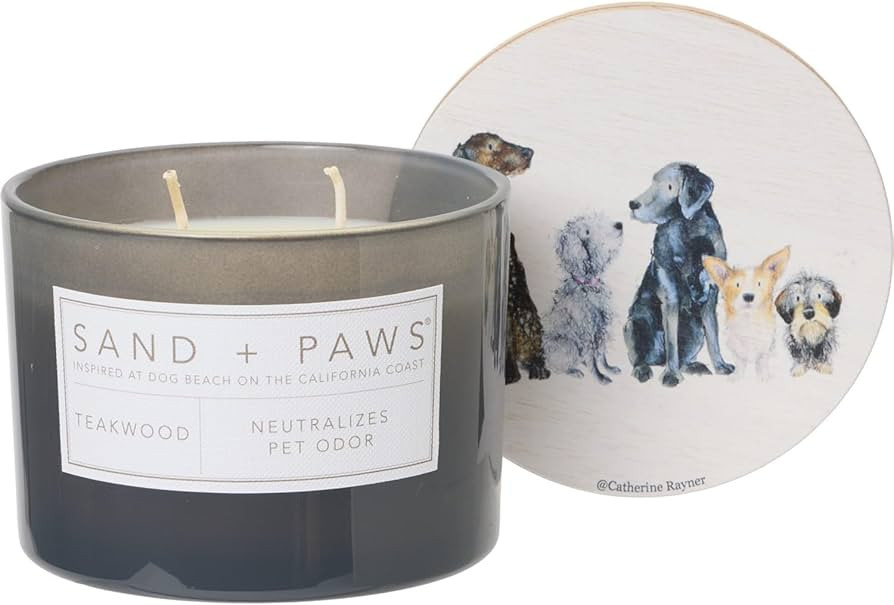 Sand and Paws Scented Candle - Teakwood – Luxurious Air Freshening Jar Candles Neutralize pet O... | Amazon (US)